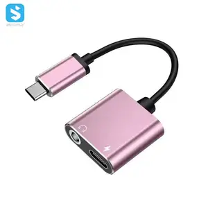 USB Type C To 3.5 mm Earphone Jack Adapter 2 in 1 USB C Aux Audio Cable Converter Charging Splitter Headphone Adapter