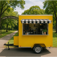 Petite remorque alimentaire noire, camion de restauration rapide, mini camion de crème glacée, pizza, café