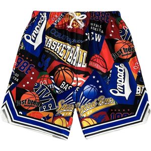 Short de basket-ball pour garçon FOXA, taille élastique, respirant, bordure rayée, 100% polyester, vêtements de sport - Product Image 1