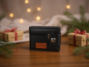 Set Regalo Portafoglio in Pelle da Uomo con Bottone Singolo, Lussuoso Set Regalo Personalizzato Fatto a Mano ART-1801A - Product Image 2