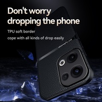 Casing Ponsel Kulit PU Matte Mewah dengan Magnet untuk Mobil, untuk Oppo Reno 13 12 11 10 9 8 Pro+ 13 Pro 12 F, Soft Tpu Bumper Case