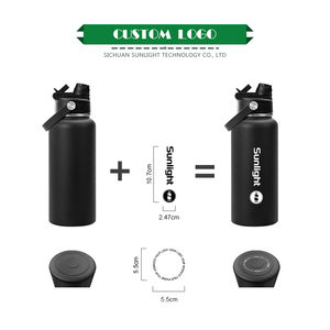 Bouteille d'eau isotherme en acier inoxydable 304 de 32 oz avec double couvercle anti-fuite, revêtement poudré, isolation sous vide en cuivre, sans BPA, idéale pour la gym - Product Image 4