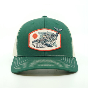 Gorras Trucker para Hombre con Logotipo Grande Bordado, Gorra Trucker Verde con Visera Curva Pequeña, Gorras de Malla Personalizadas con Logotipo - Product Image 1