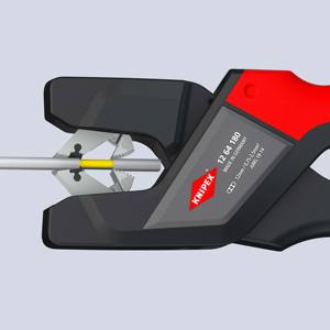 Pince à dénuder automatique Knipex, mâchoire dentée de 12 mm, acier au chrome vanadium de qualité industrielle, fabriqué en Allemagne, modèle 12 64 180 - Product Image 1