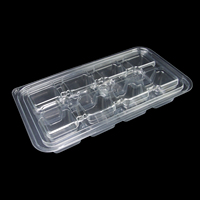 Boîte à biscuits en PET transparente de qualité alimentaire à 8 trous, avec couvercles supérieur et inférieur, commande personnalisée acceptée, emballage blister pour l'emballage alimentaire