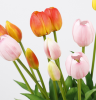 Touche réelle de tulipes en soie lavande artificielle douce mariage fête du nouvel an pièce maîtresse décoration de la maison saint valentin Thanksgiving