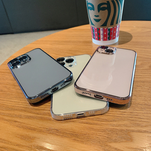 Custodia per telefono <span class=keywords><strong>trasparente</strong></span> con telaio dritto di lusso per <span class=keywords><strong>iPhone</strong></span> 15 14 <span class=keywords><strong>13</strong></span> 12 11 Pro X XS XR 7 8 Plus <span class=keywords><strong>Cover</strong></span> in <span class=keywords><strong>Silicone</strong></span> TPU <span class=keywords><strong>trasparente</strong></span> - Product Image 2