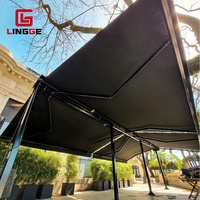 Auvents motorisés électriques en aluminium pour restaurants extérieurs avec protection UV, tissu imperméable, pliables et rétractables, pour deux voitures