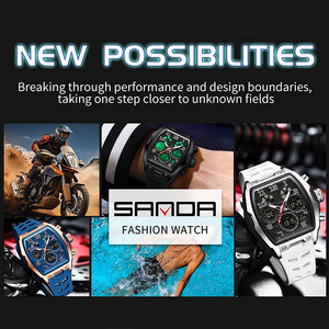 Reloj Deportivo Digital Multifunción Sanda 6266 con Forma de Barril, Pantalla Dual, Cronógrafo Luminoso, Reloj de Pulsera Electrónico - Product Image 2