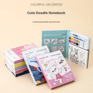 Acquerello piccolo quadrato libro di pittura <span class=keywords><strong>per</strong></span> bambini 24 <span class=keywords><strong>colori</strong></span> Non tossico a base d'acqua materiali libro da colorare - Product Image 1