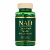 OEM ODM Liposomal NAD+ 500mg Trans-Resveratrol 50mg Antioxydant hautement biodisponible Capsules végétales 60 unités Soutient l'énergie cellulaire