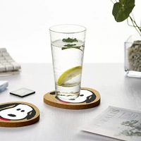 Tapis isolant en liège XINHUI XH-214, motif chien, design bois, anti-brûlure, pour tasses et cafetières, dessous de plat, usage domestique