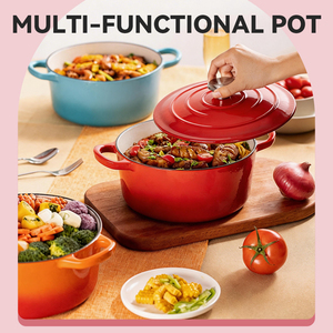 Meilleur équipement de cuisson antiadhésif, batterie de cuisine ronde <span class=keywords><strong>en</strong></span> <span class=keywords><strong>fonte</strong></span>, faitout, <span class=keywords><strong>cocotte</strong></span>, four hollandais émaillé - Product Image 6