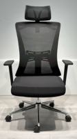 Chaise de bureau moderne en tissu maillé avec base coulissante réglable en hauteur, cadre zingué, accoudoirs fixes - Qualité commerciale