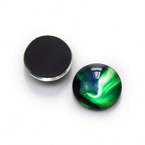 Aimant de réfrigérateur créatif en forme d'étoile, autocollant magnétique rond en verre cristal vague marine, aimant transparent pour réfrigérateur, vente en gros - Product Image 1