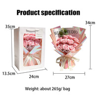 Bouquet de fleurs artificielles AIDA Manta Rose en amidon de maïs, 11 tiges, fait main, éternel, cadeau personnalisé pour la Saint-Valentin