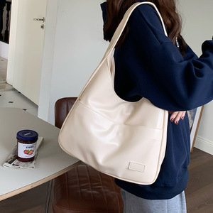 Bolso Tote para Mujer, Gran Capacidad, Color Marrón Sólido, Cierre Magnético, Bolsillo con Cremallera, para Uso Diario, Trabajo, Universidad, Estudiantes - Product Image 2