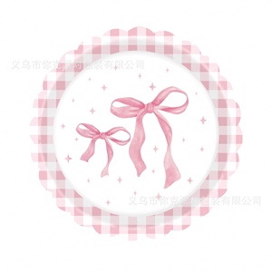 गुलाबी प्लेड बॉलिंग कार्टून पार्टी थीम डिजाइन पेपर प्लेट नैपकिन टेपकिंस की मेज के लिए डिस्पोजेबल पार्टी की आपूर्ति - Product Image 2