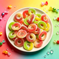 Usine OEM/ODM, vente en gros de bonbons gélifiés acidulés et sucrés en forme d'anneaux, saveurs de fruits mélangées, confiserie douce