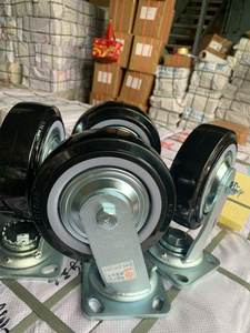 Heavy Duty <b>Black</b> Polyurethane Caster Wheel 4 5 6 8 Inch with Iron Core and Zinc Plated Swivel <b>Bracket</b> 1000kg Load - Product Image 2