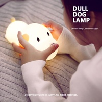 Veilleuse en silicone en forme de chiot mignon, rechargeable par USB, protection oculaire, lumière douce multicolore, changement de couleur, contrôle tactile, DIY, dessin animé