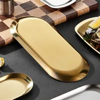 Plateau décoratif en acier inoxydable doré et argenté pour la salle de bain, présentoir à bijoux, plateau d'évier de cuisine pour distributeurs de savon