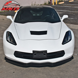 Compatible con Chevrolet Corvette C7 Stingray 2014-2019, Labio de Parachoques Delantero Sin Pintar en Negro - Product Image 2