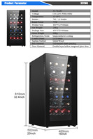 Refroidisseur à vin thermoélectrique Cave à vin Fonctionnement silencieux Mini bar de chambre à coucher 78L Réfrigérateur à vin 32 bouteilles