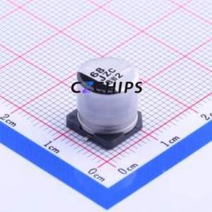 ตัวเก็บประจุแบบไฮบริดของเหลว-ของแข็งอะลูมิเนียมอิเล็กโทรไลต์ EEHZC1J680P แบบ SMD, ขนาด D10xL10.2 มม. 68uF 20% 63V 210mA-100Hz - Product Image 1