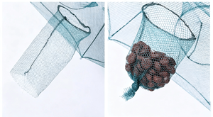 พับได้หลายเส้นใยไนลอนแข็งแรงสูงปมตาข่ายจับหอยคู่แบบพกพาได้4-24รูร่มอัตโนมัติแบบปูกุ้ง - Product Image 5