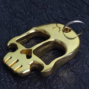 Llavero Multiherramienta de Defensa Personal con Forma de Calavera Plateada, Soporte de Mano para Combate al Aire Libre, Hebilla de Puño con Abrebotellas - Product Image 3