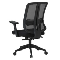 Chaise de bureau ergonomique en maille pivotante avec accoudoirs réglables et base en plastique à cinq branches