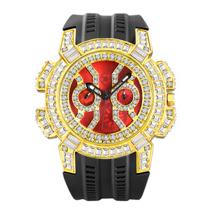Men's European and American Fashion Personality Diamond Large Dial Quartz Watch for Man Silicone Big Dial <b>Clocks</b> - Product Image 2
