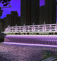Mur rideau d'eau de décoration d'interaction de jardin extérieur de cascades artificielles
