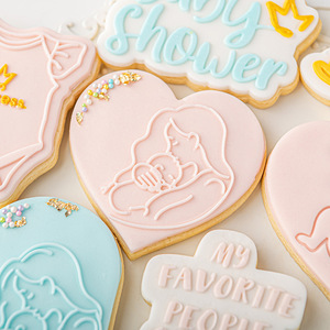 Emporte-pièce en acrylique pour baby shower, tampon inversé, embosseur, fondant, biscuit, artisanat du sucre, moule, cadeau de grossesse, décoration de gâteau - Product Image 4