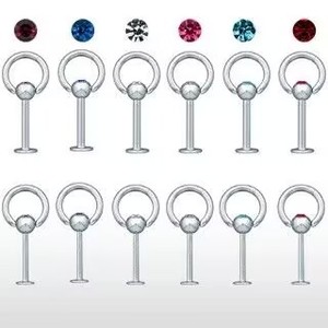 จิวเวอรี่316L เครื่องประดับร่างกายแหวนริมฝีปาก monroes สแตนเลส14เกจ - Product Image 2