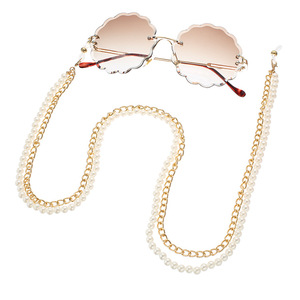 Chaîne de <span class=keywords><strong>lunettes</strong></span> en métal Vintage Grace Nouveaux bijoux Deux maillons Mode Perle Chaîne de <span class=keywords><strong>lunettes</strong></span> de soleil - Product Image 5