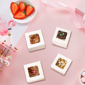 Scatole Bianche per Torte con Finestra, Piccole Confezioni per Pasticceria, Dolci, <span class=keywords><strong>Biscotti</strong></span>, Dessert, Macaron, Caramelle, Regali di Natale - Product Image 5