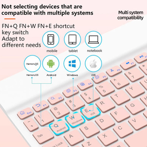 Tastiera BT Ultra-Sottile Wireless con Mouse Ricaricabile per iPad, iOS, Android, <span class=keywords><strong>Windows</strong></span>, PC, Tablet e Telefono - Product Image 3