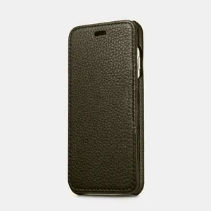 Funda de teléfono con tapa magnética de cuero de grano completo, personalizada, carcasa auténtica, ranura para tarjeta, para Samsung s22 pro