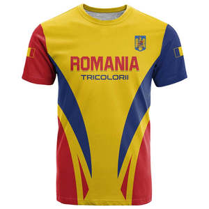 Maglietta personalizzata Romania Independence Day T-Shirt Golden Eagle con rose all'ingrosso Oversize personalizzato il <span class=keywords><strong>tuo</strong></span> <span class=keywords><strong>nome</strong></span> e Logo - Product Image 2
