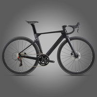 Vélo de route entièrement en carbone 700C 2x11 vitesses, freins à disque hydrauliques 22, fourche en carbone à axe traversant, 9,3 kg, vélo de course, vente en gros