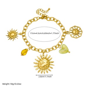 European American Fashion Sun Pendant Stainless Steel Jewelry <b>Set</b> Women's - Product Image 3