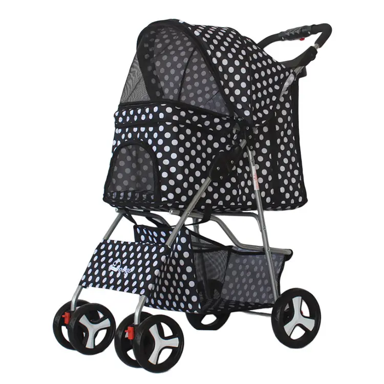 2020 New luxury pet stroller 4 wheels foldable travel dog stroller carrier