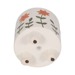 Vaso da fiori decorativo con piedini, dipinto a mano con motivi floreali, per piante da interno, moderno fioriera in resina - Product Image 6