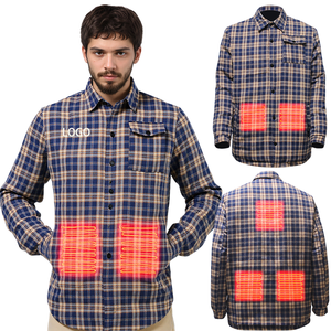 暖かい防水冬用カジュアルニット通気性メンズシャツ暖房ベスト付き - Product Image 1