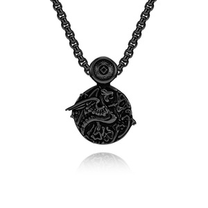 Vintage Nordic Celtic Dragon Necklace, Niche Cultural Totem Antique Pendant, Tourist Souvenir, <b>Titanium</b> Steel Jewelry - Product Image 5