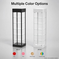 Vitrine en verre trempé de haute qualité, nouvelle arrivée, cadre en aluminium, projecteurs, 5 étagères réglables, taille personnalisée