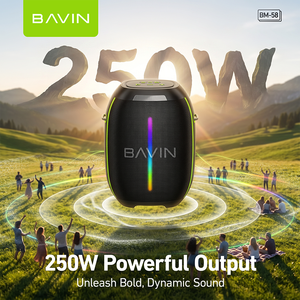 Altavoz de Karaoke Portátil BAVIN BM58 de 250W, Micrófono Inalámbrico, 12000mAh, Luz RGB <span class=keywords><strong>para</strong></span> Fiestas al Aire Libre, Correa <span class=keywords><strong>para</strong></span> el Hombro, Linterna - Product Image 3
