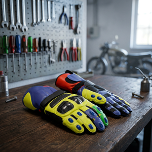 Gants de moto sportifs unisexes en cuir imperméables, antichocs, respirants, compatibles avec les écrans tactiles, à doigts entiers, avec poignées intégrées - Product Image 4